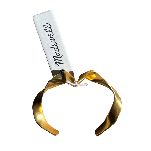 NWT Madewell Gold Twisted Ribbon Cuff Bracelet - Picture 5 of 6